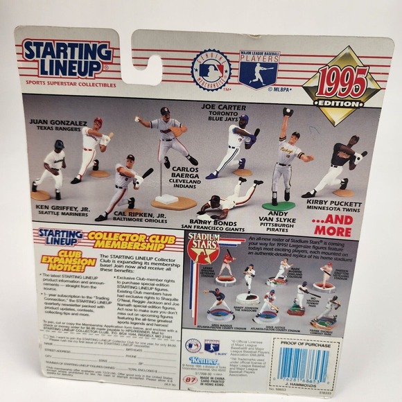 1995 Starting Lineup,Jeffery Hammond, Baseball Figure & Card Baltimore Vintage - Picture 2 of 2